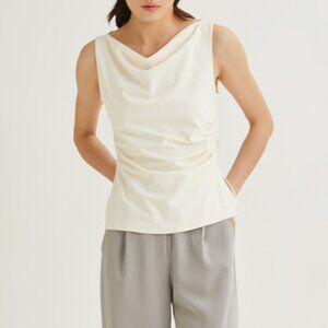 Cowl Neck Ruched Top